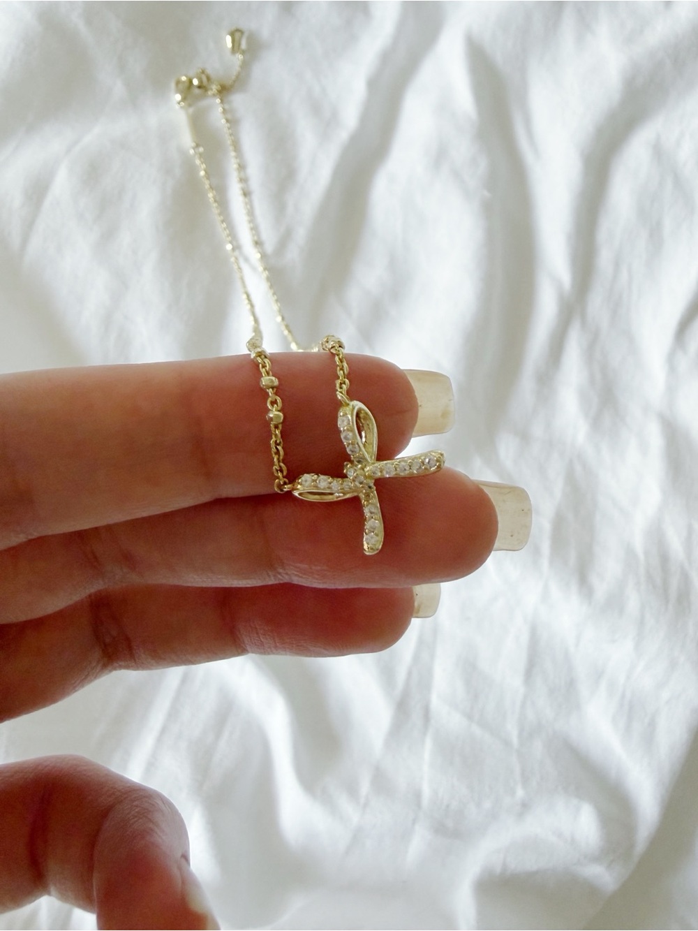 KENDRA SCOTT Gold Pave Bow Necklace - Women Jewelry